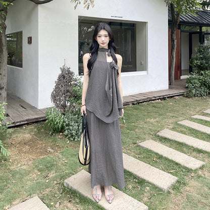 Hanging neck suspender summer beach vacation lazy dress