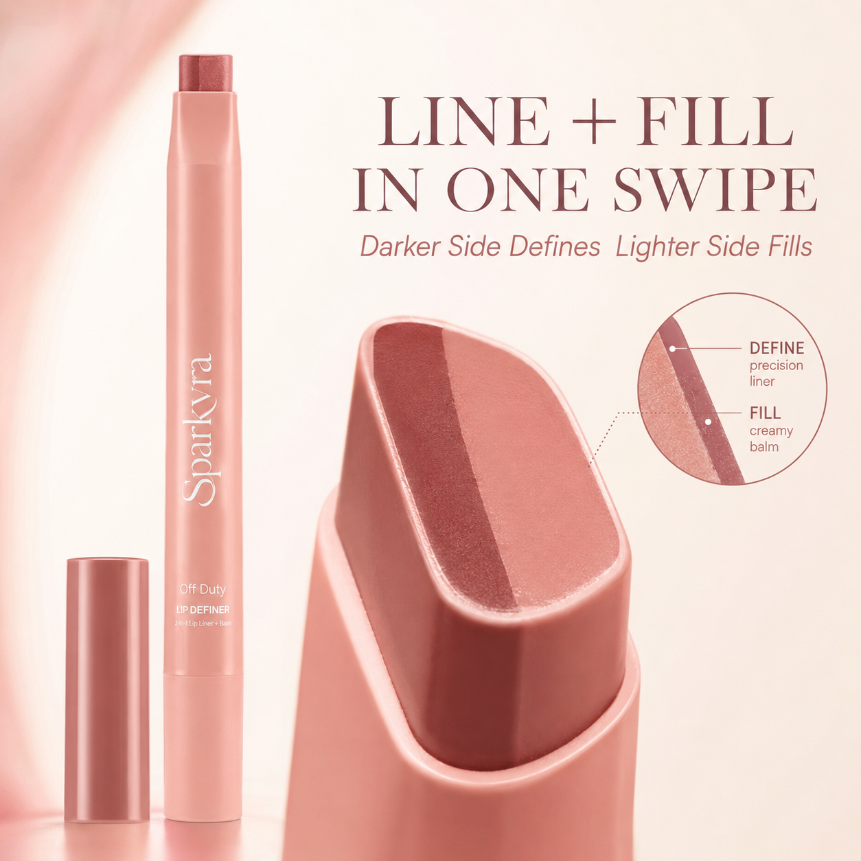 SPARKVRA™ 2-in-1 Lip Definer & Balm: Define, Fill, and Hydrate in One Swipe