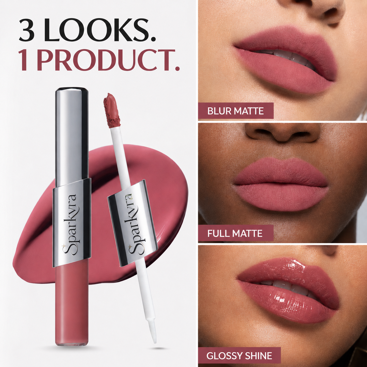 SPARKVRA™ Perfect Twin Lip — 2-in-1 Matte Color & Glossy Shine
