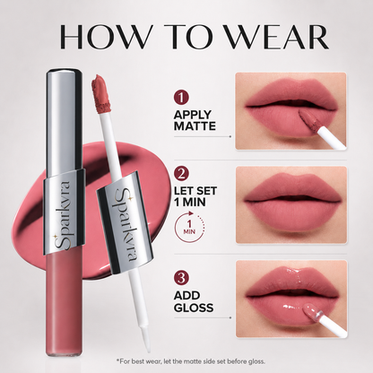 SPARKVRA™ Perfect Twin Lip — 2-in-1 Matte Color & Glossy Shine