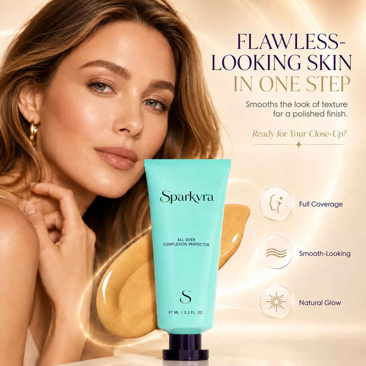 SPARKRAV™ Full Coverage Skin Perfector – Lightweight, Hydrating & Waterproof