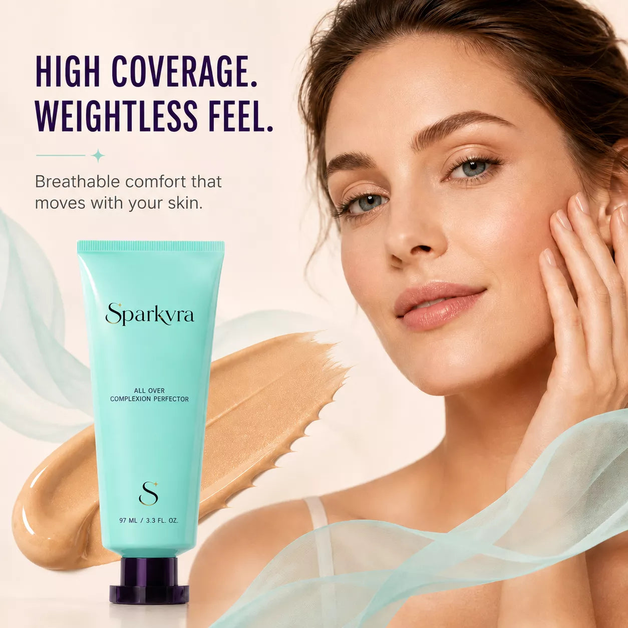 SPARKRAV™ Full Coverage Skin Perfector – Lightweight, Hydrating & Waterproof