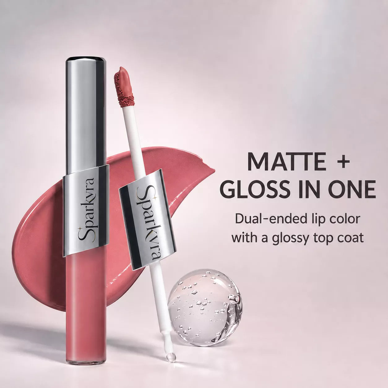 SPARKVRA™ 2-in-1Matte & Gloss Lip Duo Glassy Shine. All-Day Comfort