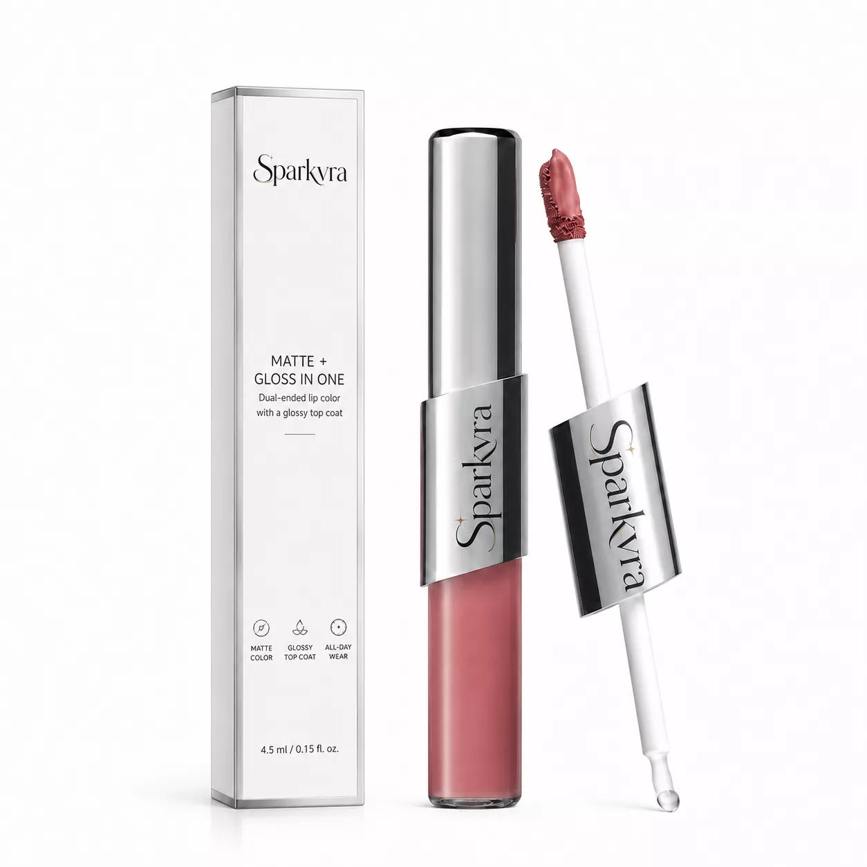 SPARKVRA™ 2-in-1Matte & Gloss Lip Duo Glassy Shine. All-Day Comfort