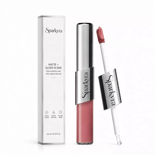SPARKVRA™ 2-in-1Matte & Gloss Lip Duo Glassy Shine. All-Day Comfort