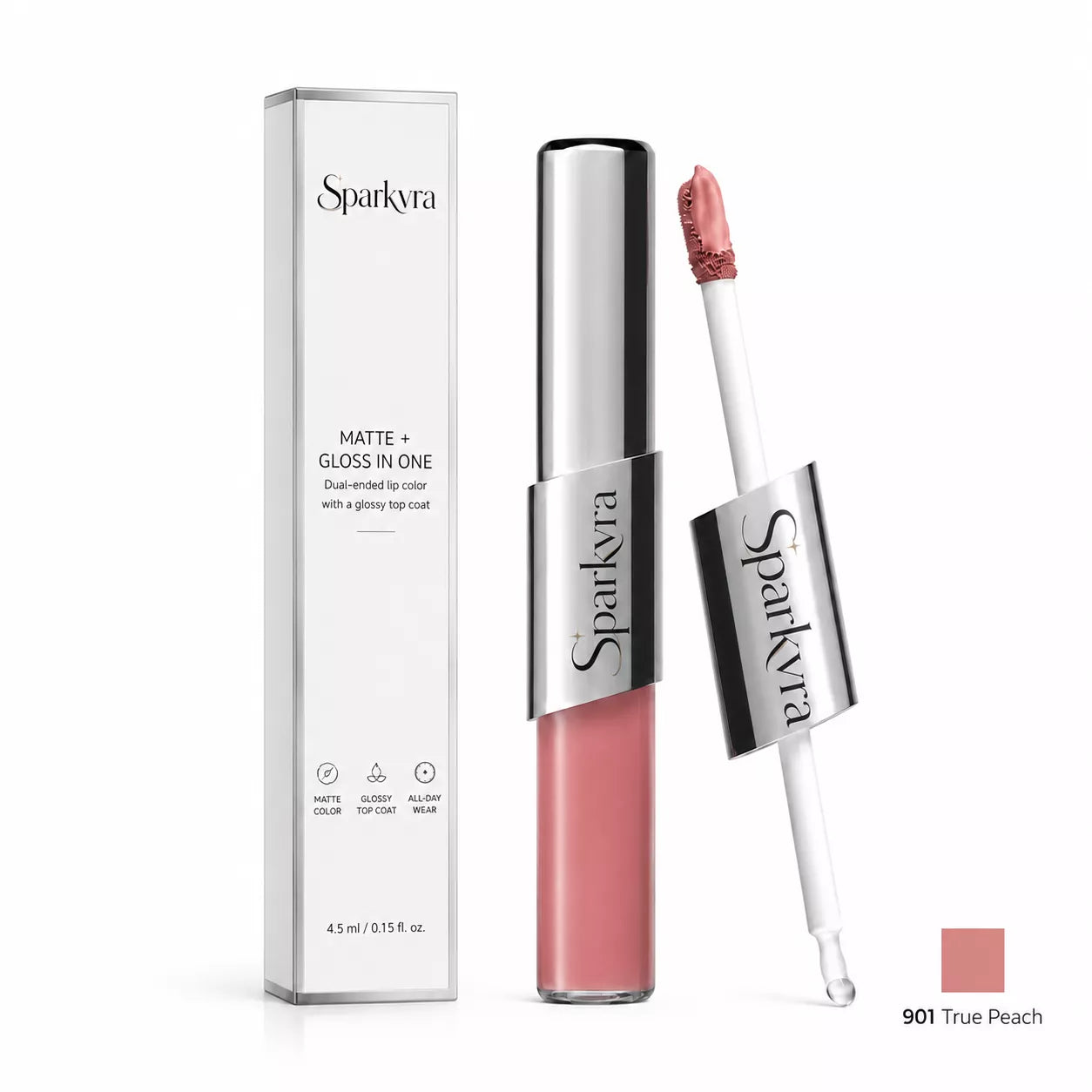 SPARKVRA™ 2-in-1Matte & Gloss Lip Duo Glassy Shine. All-Day Comfort