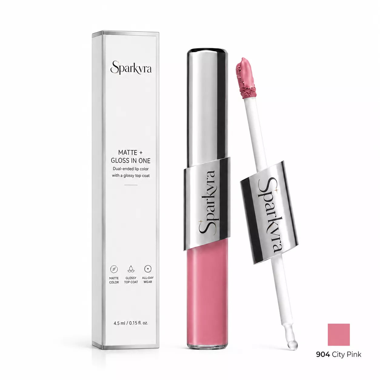SPARKVRA™ 2-in-1Matte & Gloss Lip Duo Glassy Shine. All-Day Comfort