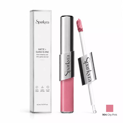 SPARKVRA™ 2-in-1Matte & Gloss Lip Duo Glassy Shine. All-Day Comfort