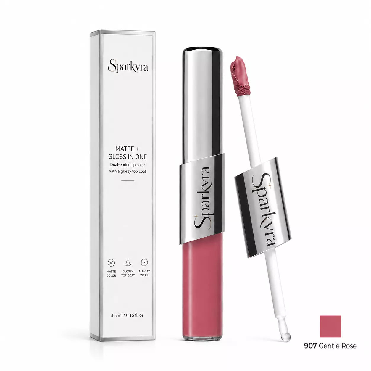 SPARKVRA™ 2-in-1Matte & Gloss Lip Duo Glassy Shine. All-Day Comfort