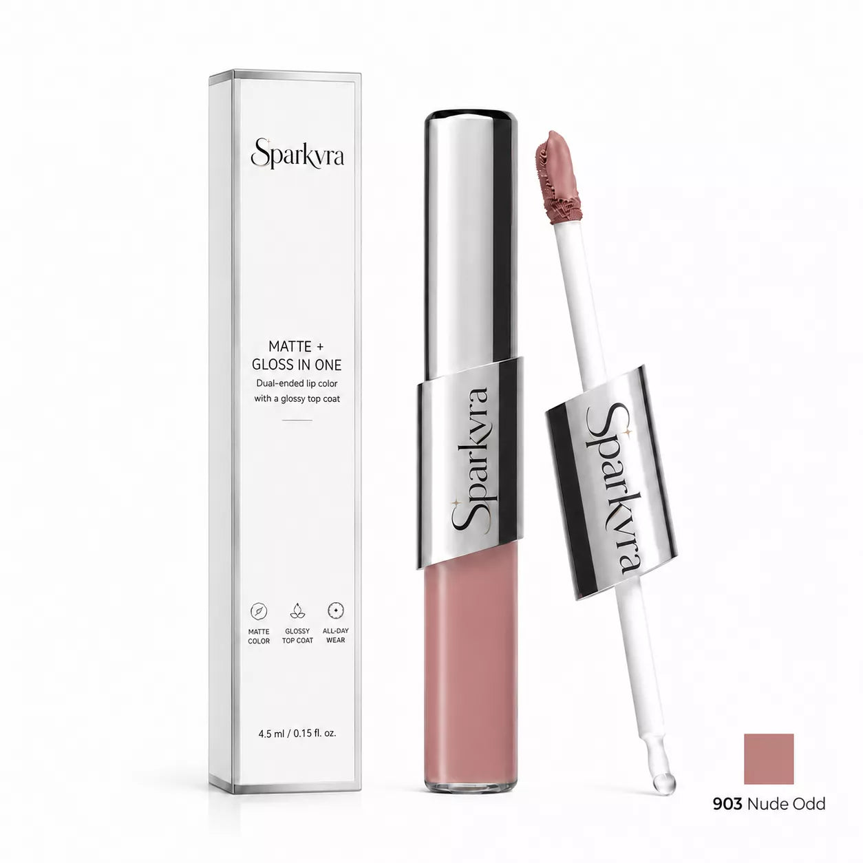 SPARKVRA™ 2-in-1Matte & Gloss Lip Duo Glassy Shine. All-Day Comfort