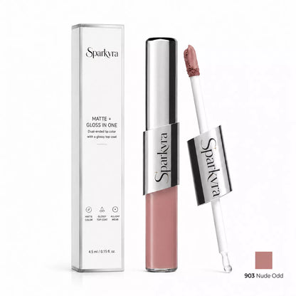 SPARKVRA™ 2-in-1Matte & Gloss Lip Duo Glassy Shine. All-Day Comfort