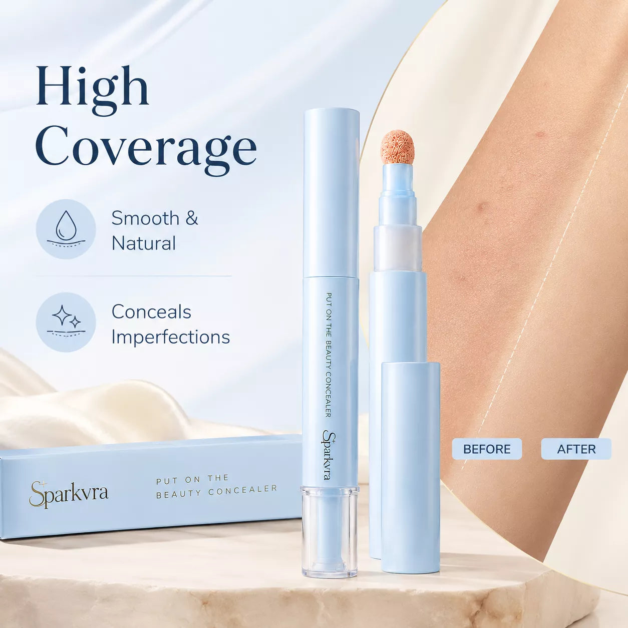 SPARKARV™ 2-in-1 Concealer Pen – Cover Age Spots, Dark Circles & Dull Skin Naturally